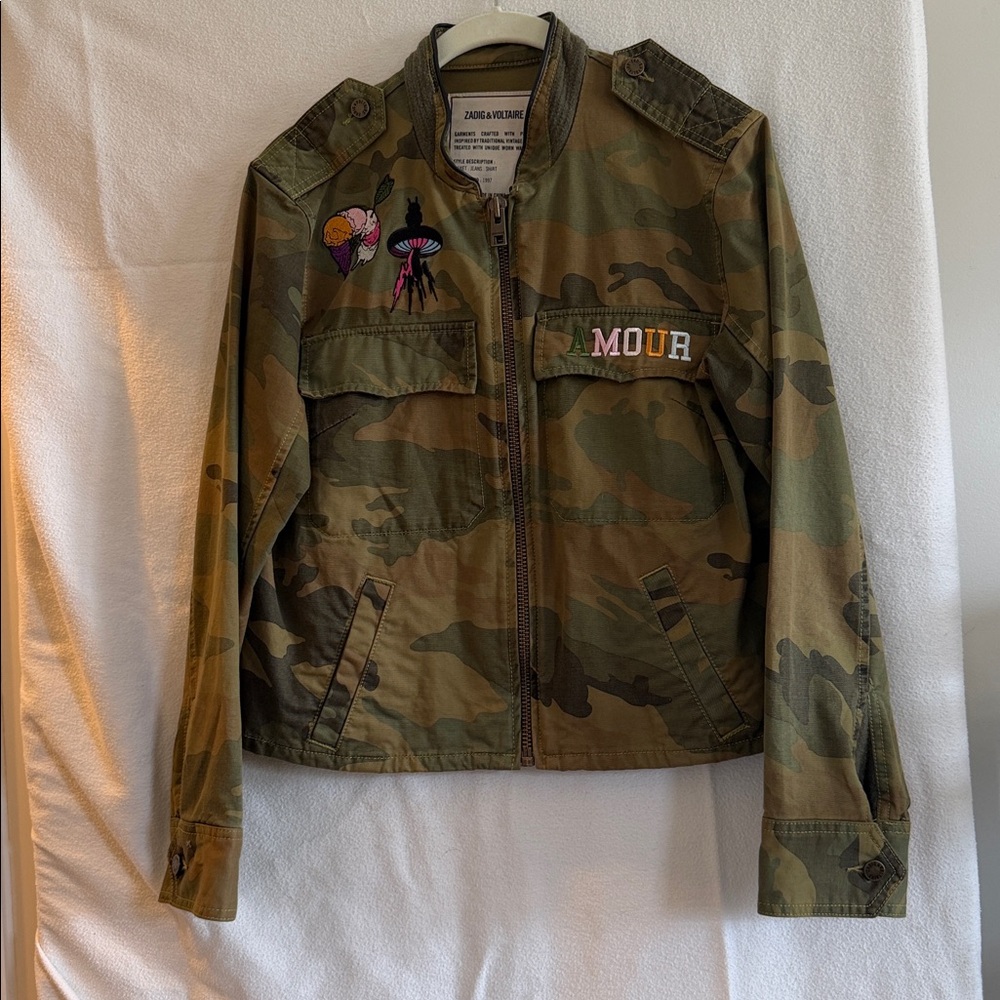 Zadig & Voltaire Camouflage Jacket Size Large - Picture 2 of 7
